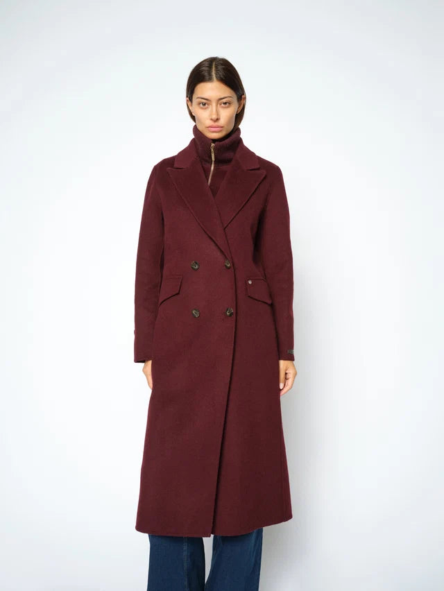 Manteau long croisé à col amovible Alva Loisa