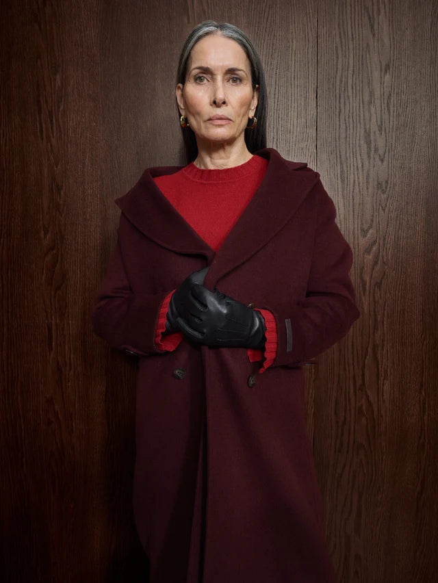 Manteau long croisé à col amovible Alva Loisa