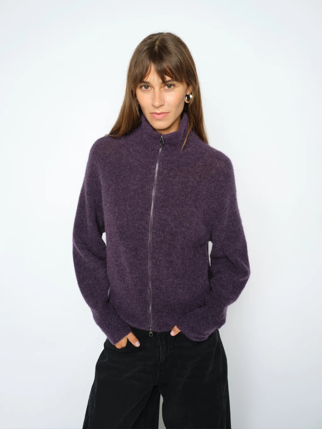 Cardigan texturé à col montant Thora