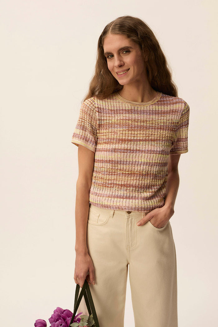 Pull rétro en maille ajourée Cuba