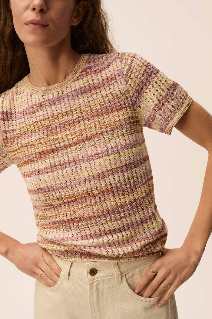 Pull rétro en maille ajourée Cuba