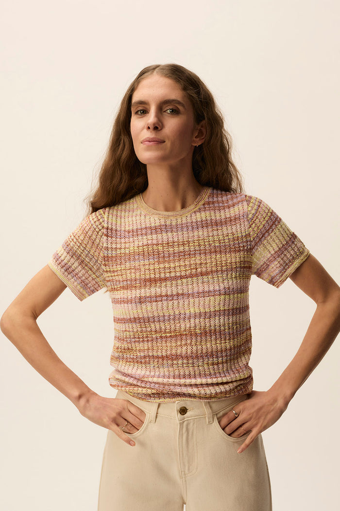 Pull rétro en maille ajourée Cuba