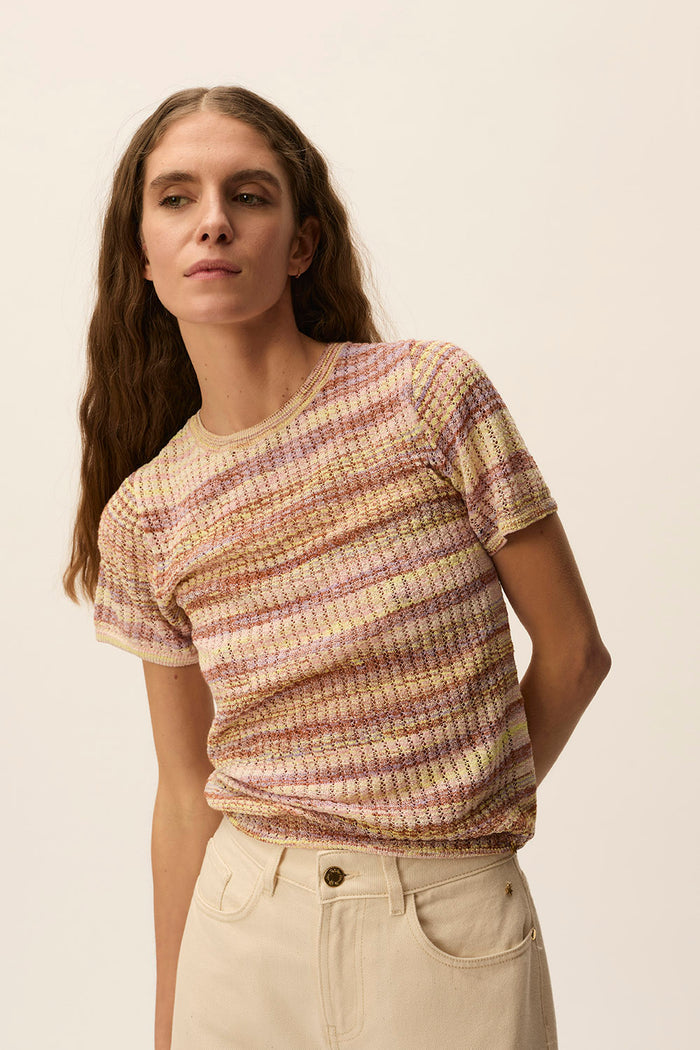 Pull rétro en maille ajourée Cuba