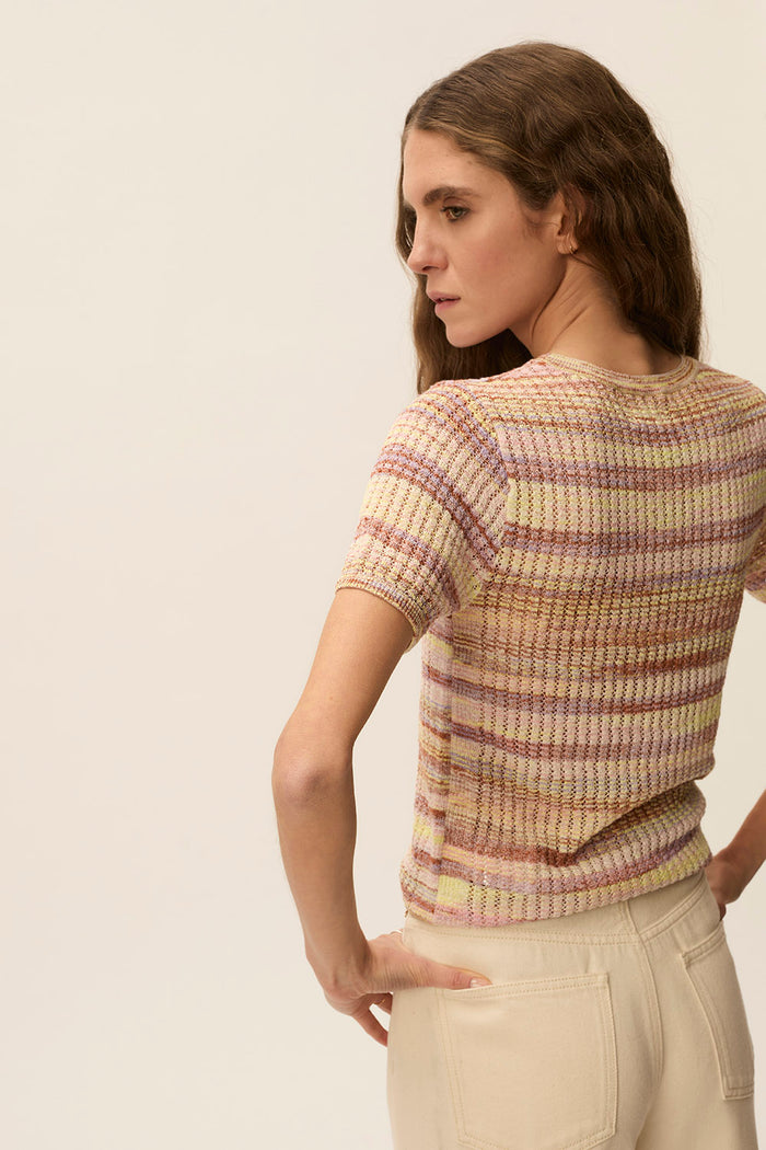 Pull rétro en maille ajourée Cuba