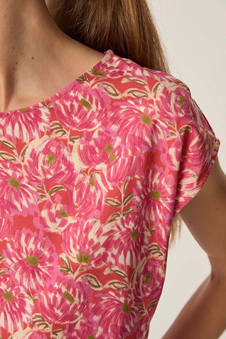 T-shirt en coton avec imprimé floral Kalabs