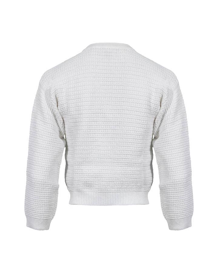 Cardigan en coton - Blanc pur - avec boutons dorés