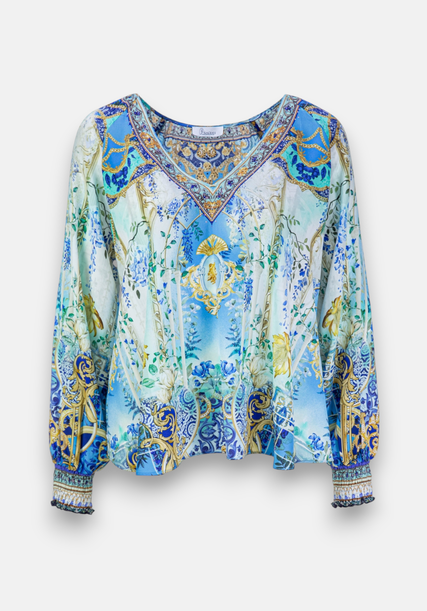 Blouse en soie avec un imprimé style baroque