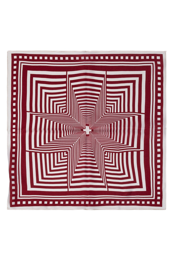 Foulard en soie avec imprimé rayé