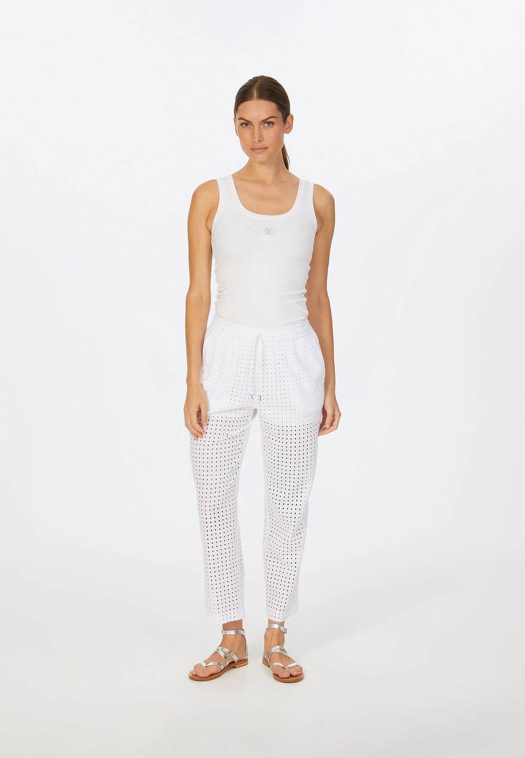 Camisole ajustée côtelée avec logo