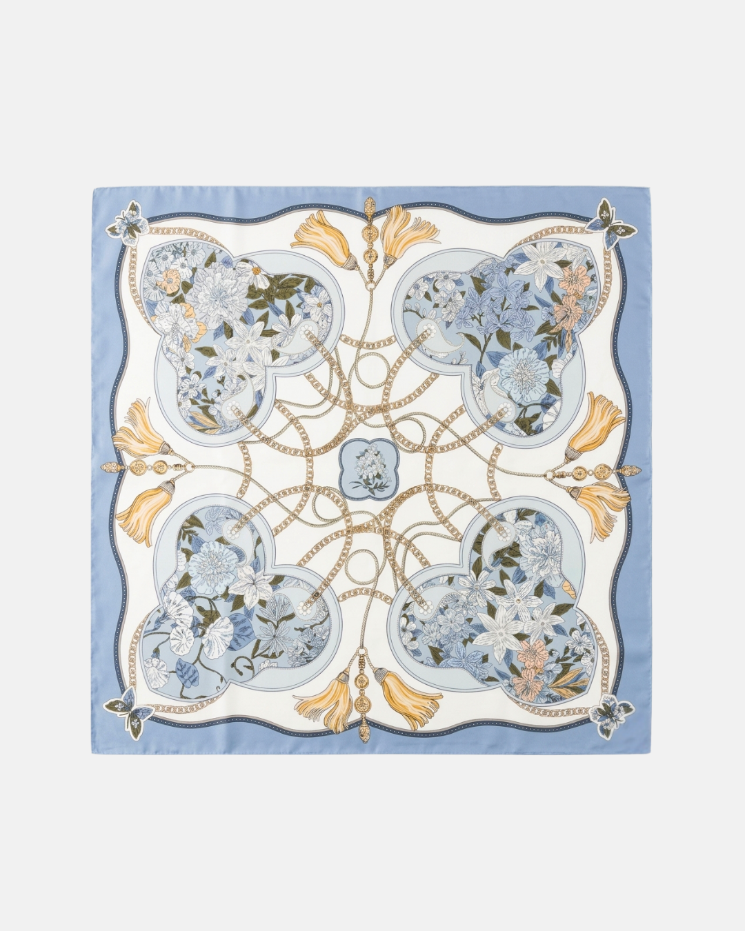 Foulard de soie bleu