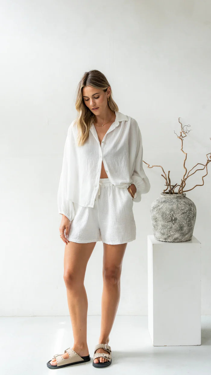 Chemise Aida en coton gaufré