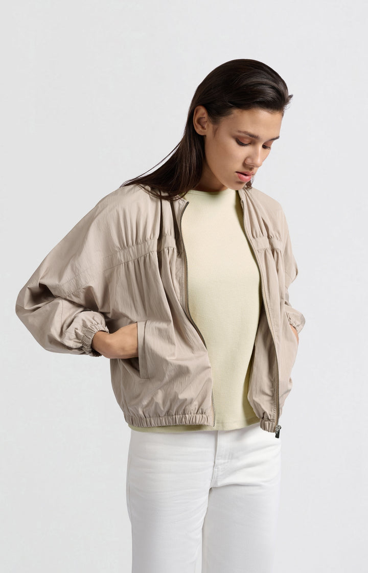 Veste bomber courte avec détail de bande