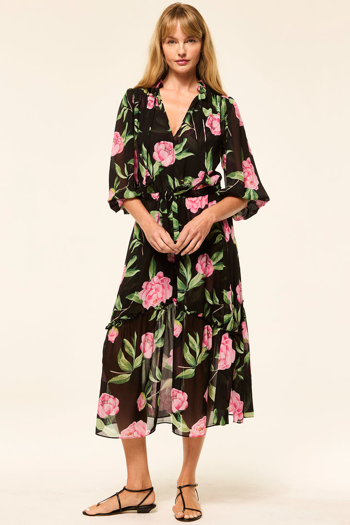 Robe midi avec imprimé floral Olivia