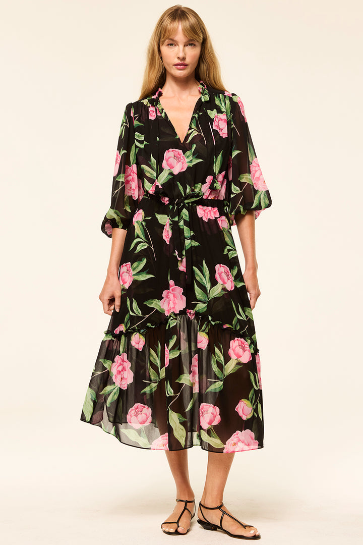 Robe midi avec imprimé floral Olivia