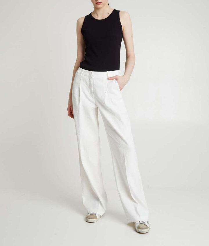 Pantalon lin avec plis Mira