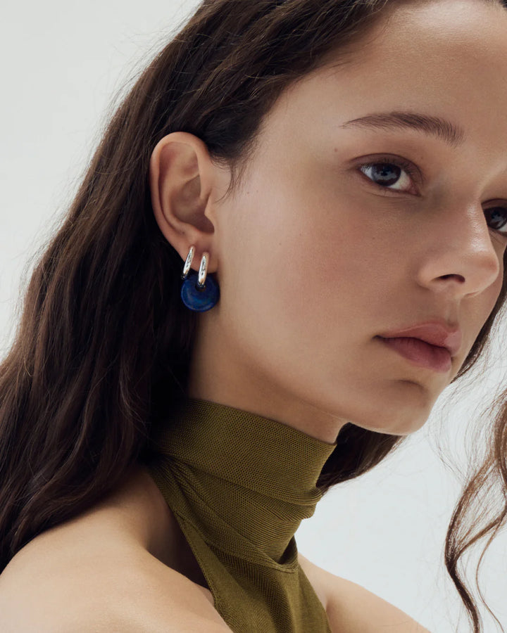 Boucles d’oreilles en argent et pierre semi-precieuse