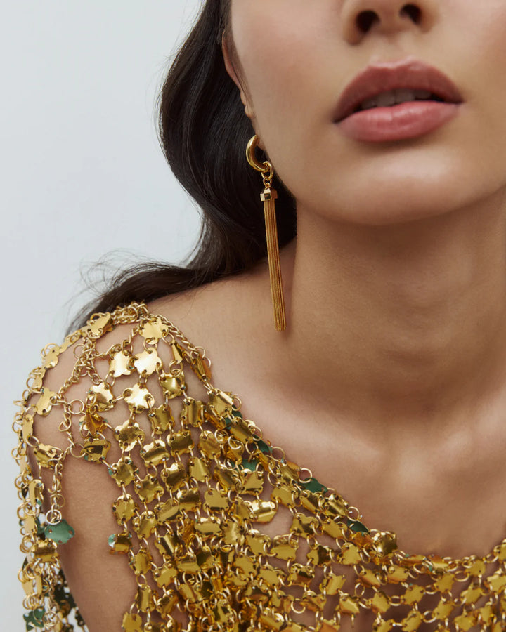 Boucles d'oreilles anneaux avec franges