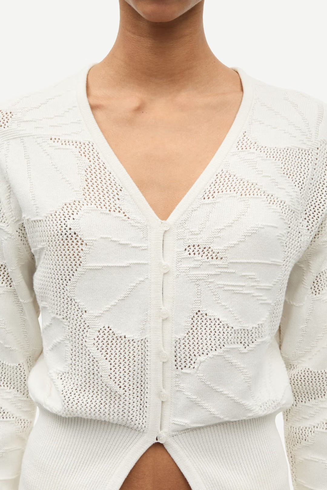 Cardigan Poppi en maille florale ajouré