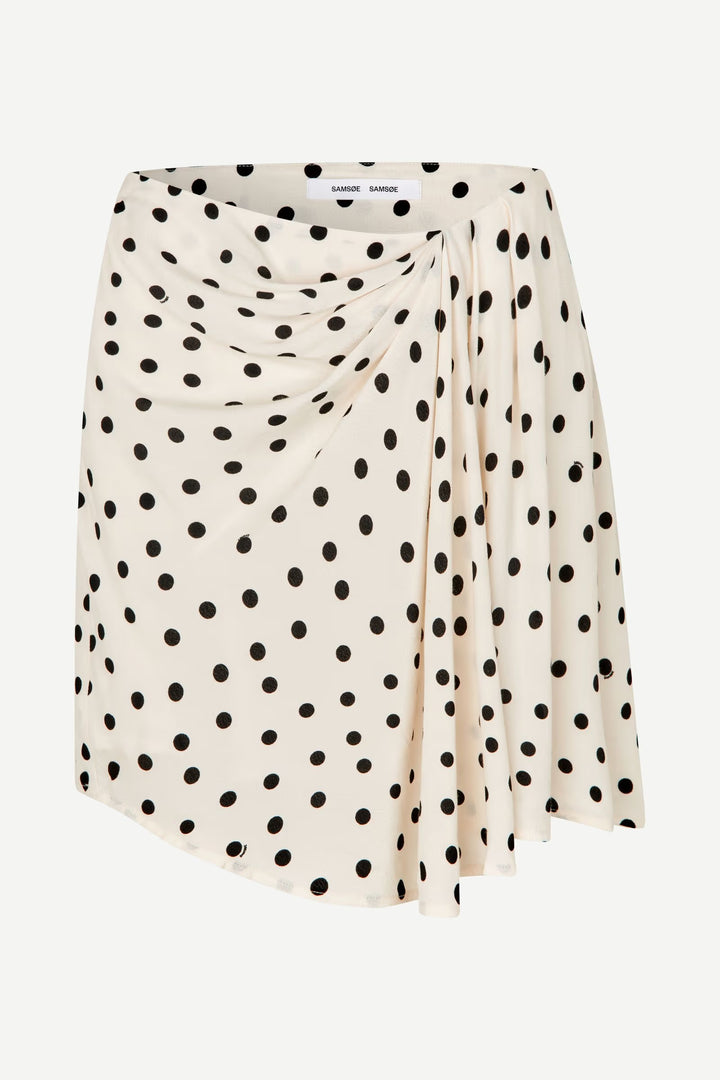 Jupe courte Iben drapée à pois