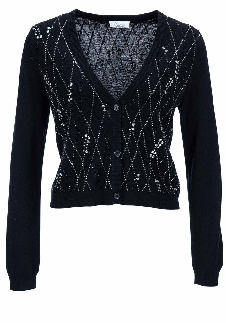 Cardigan ajusté avec cristaux