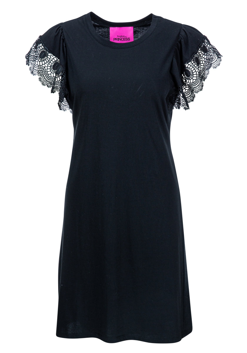 Robe t-shirt manches en dentelle