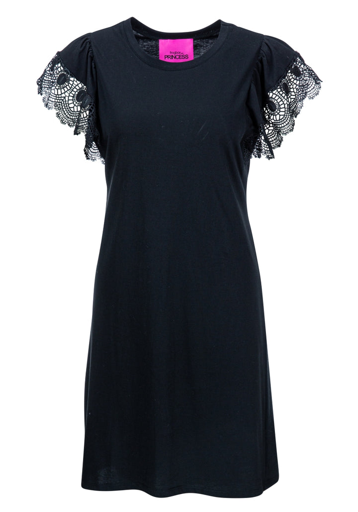 Robe t-shirt manches en dentelle