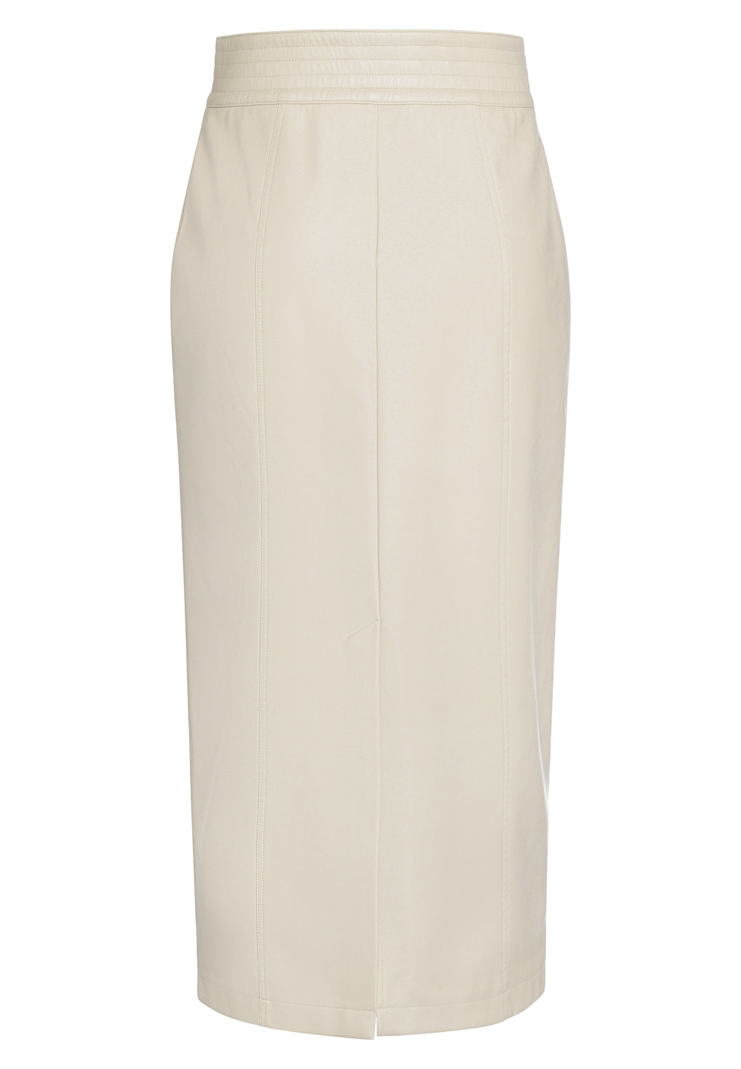 Jupe midi en faux cuir avec poches plaquées