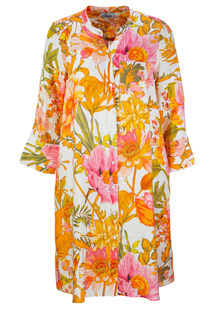 Robe chemise midi avec imprimé floral