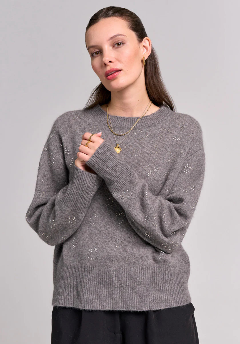 Pull en laine avec motif léopard scintillant