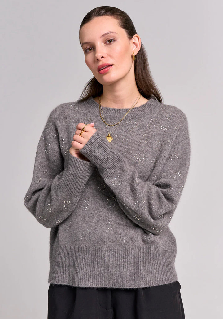 Pull en laine avec motif léopard scintillant