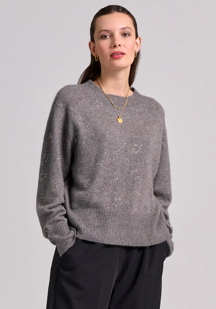 Pull en laine avec motif léopard scintillant