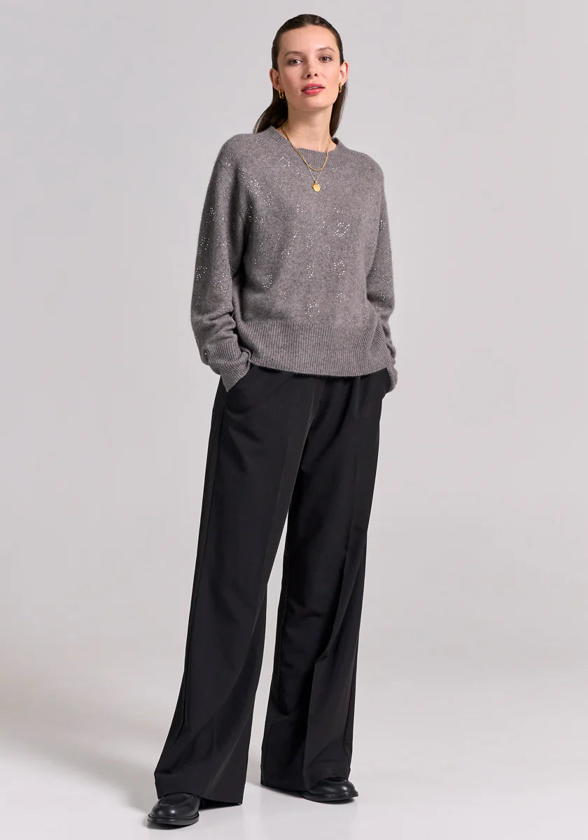 Pull en laine avec motif léopard scintillant