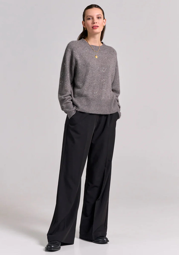 Pull en laine avec motif léopard scintillant