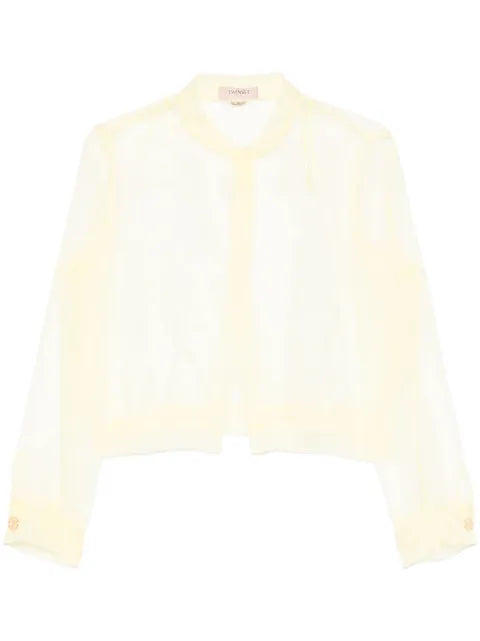 Blouse fluide transparente sans boutons
