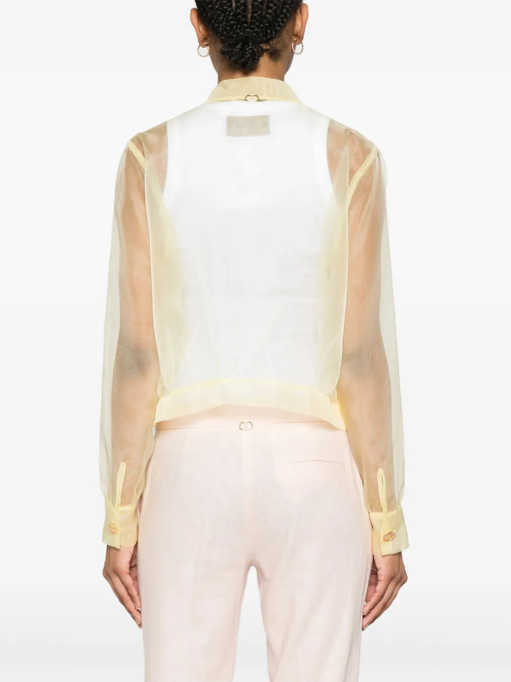 Blouse fluide transparente sans boutons