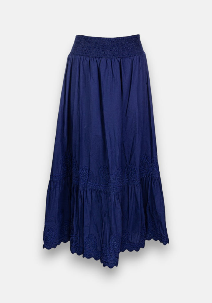 Jupe longue bohème à broderies