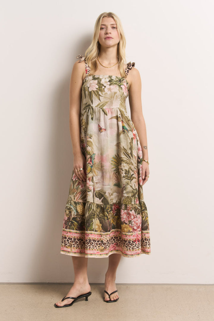 Robe longue safari en lin
