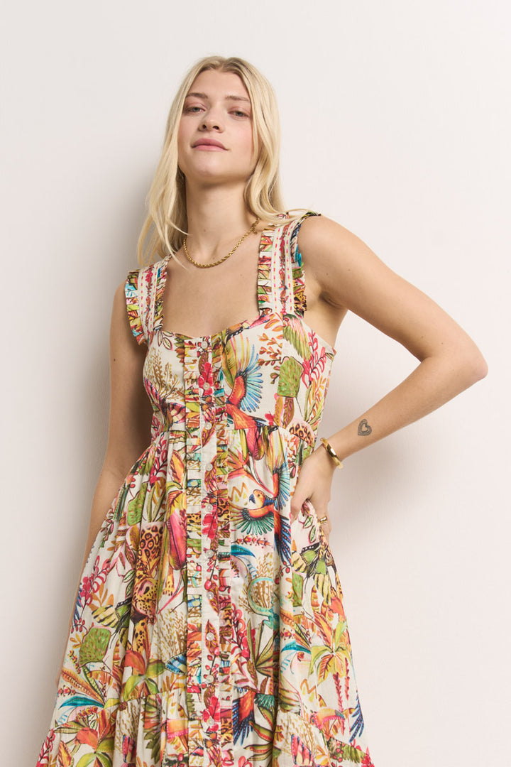 Robe maxi à motif exotique