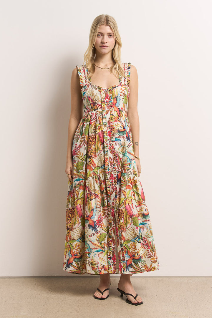 Robe maxi à motif exotique