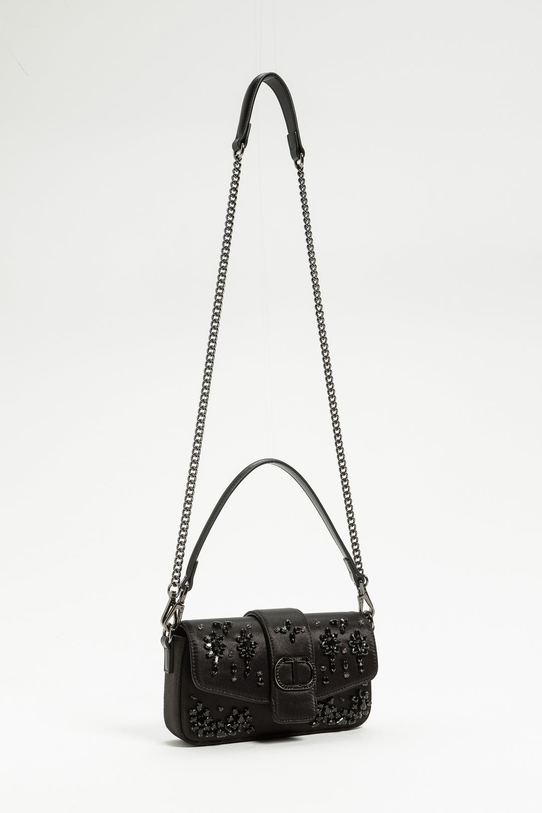 Sac à bandoulière satiné avec pierres Amie