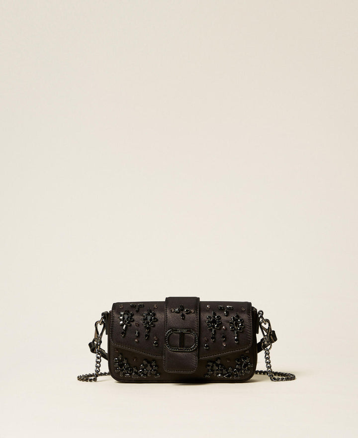 Sac à bandoulière satiné avec pierres Amie