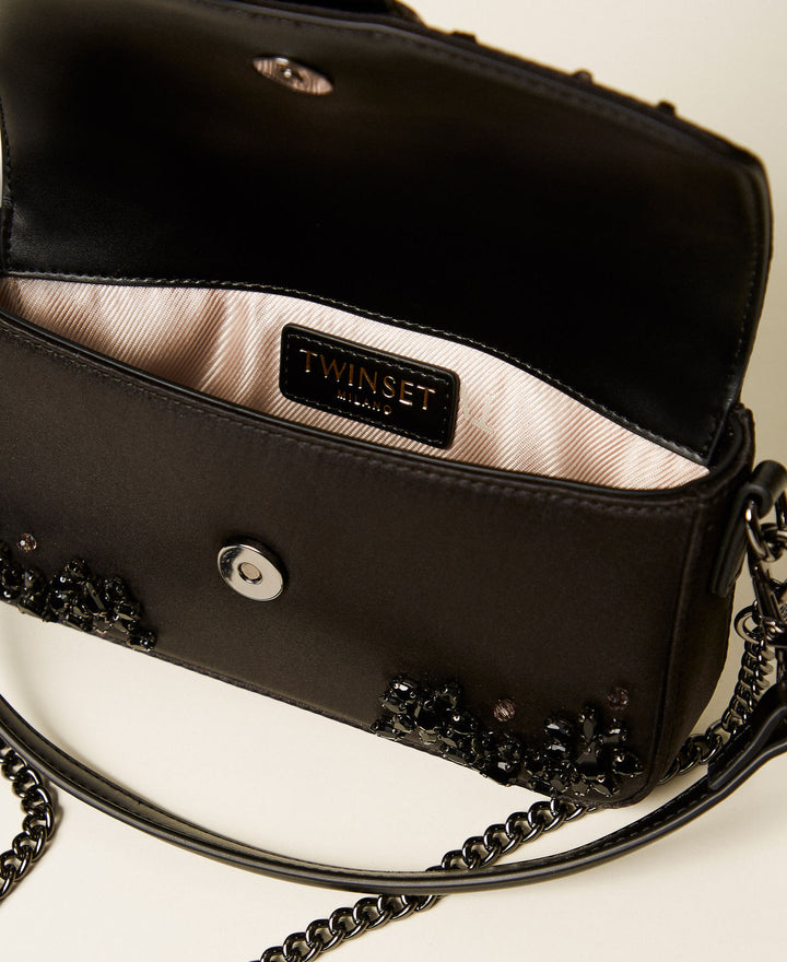Sac à bandoulière satiné avec pierres Amie