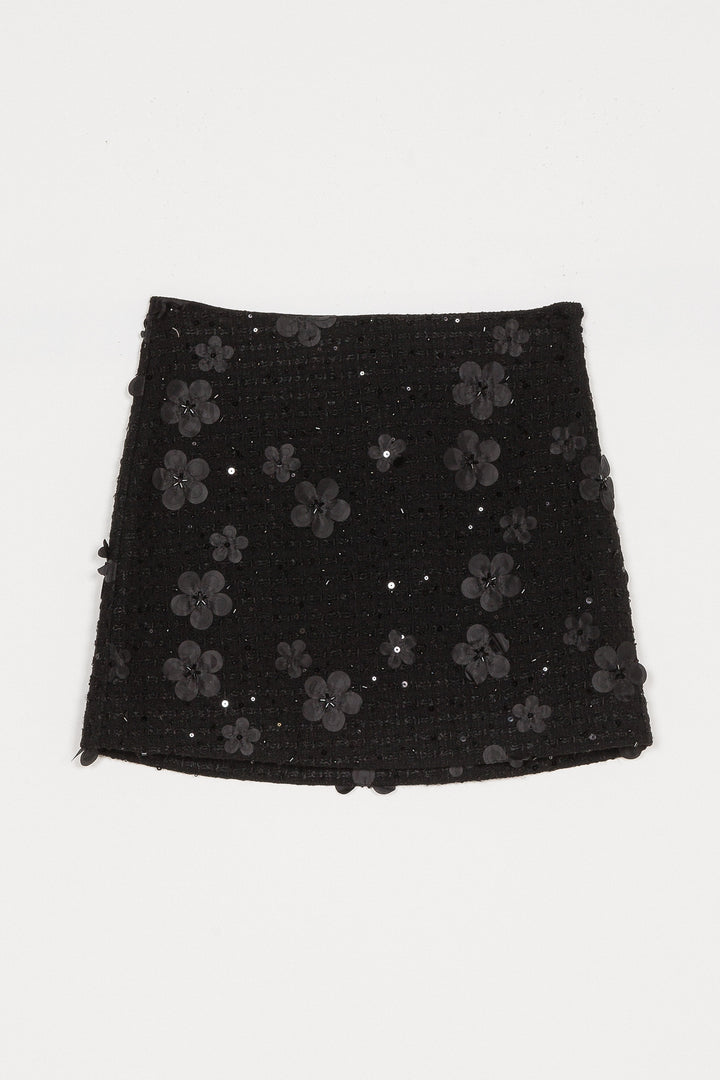 Ensemble de veston et jupe courte en bouclé