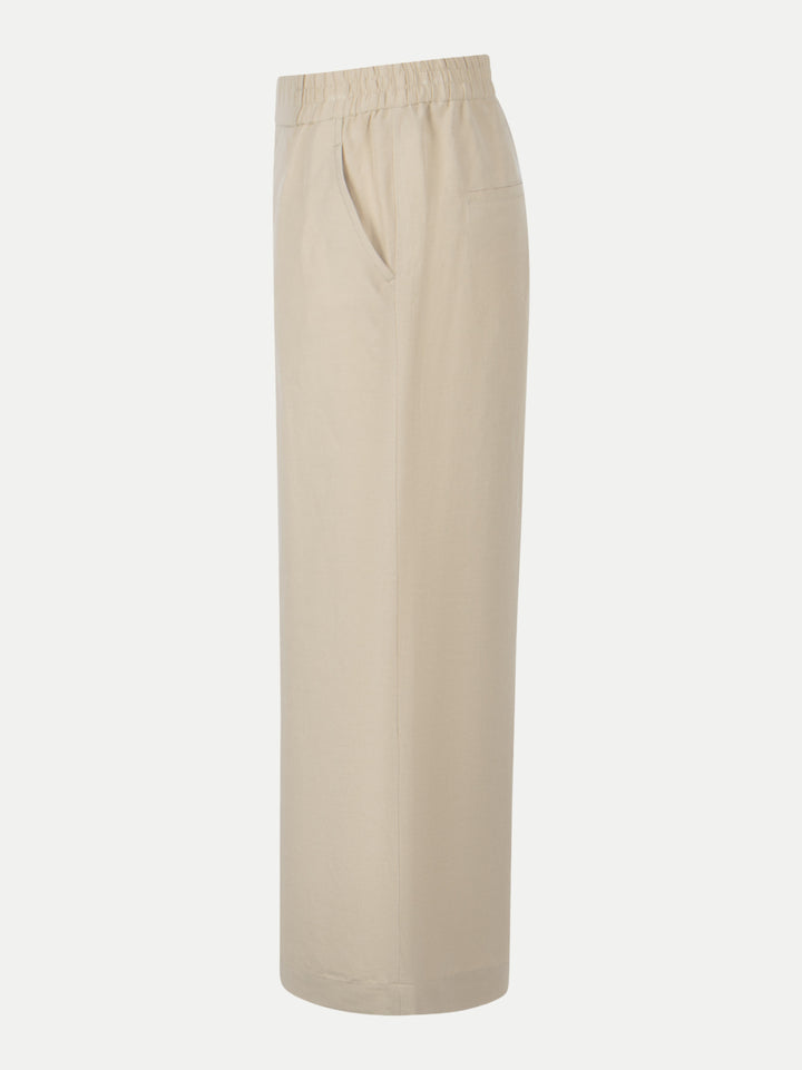 Pantalon taille élastique 6/8 jambe évasée