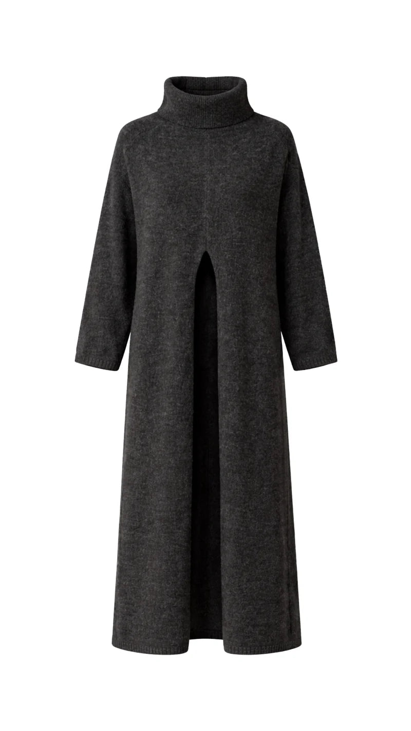 Robe-pull longue à fente centrale Vivienne