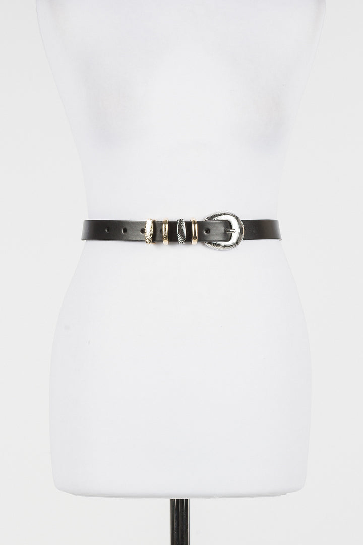 Ceinture de style western à passants décoratifs