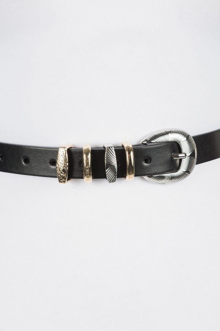 Ceinture de style western à passants décoratifs