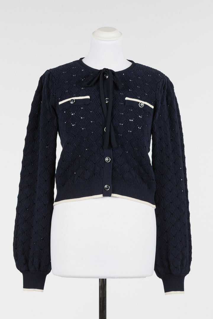 Cardigan en tricot ajouré