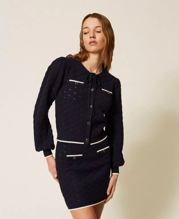 Cardigan en tricot ajouré