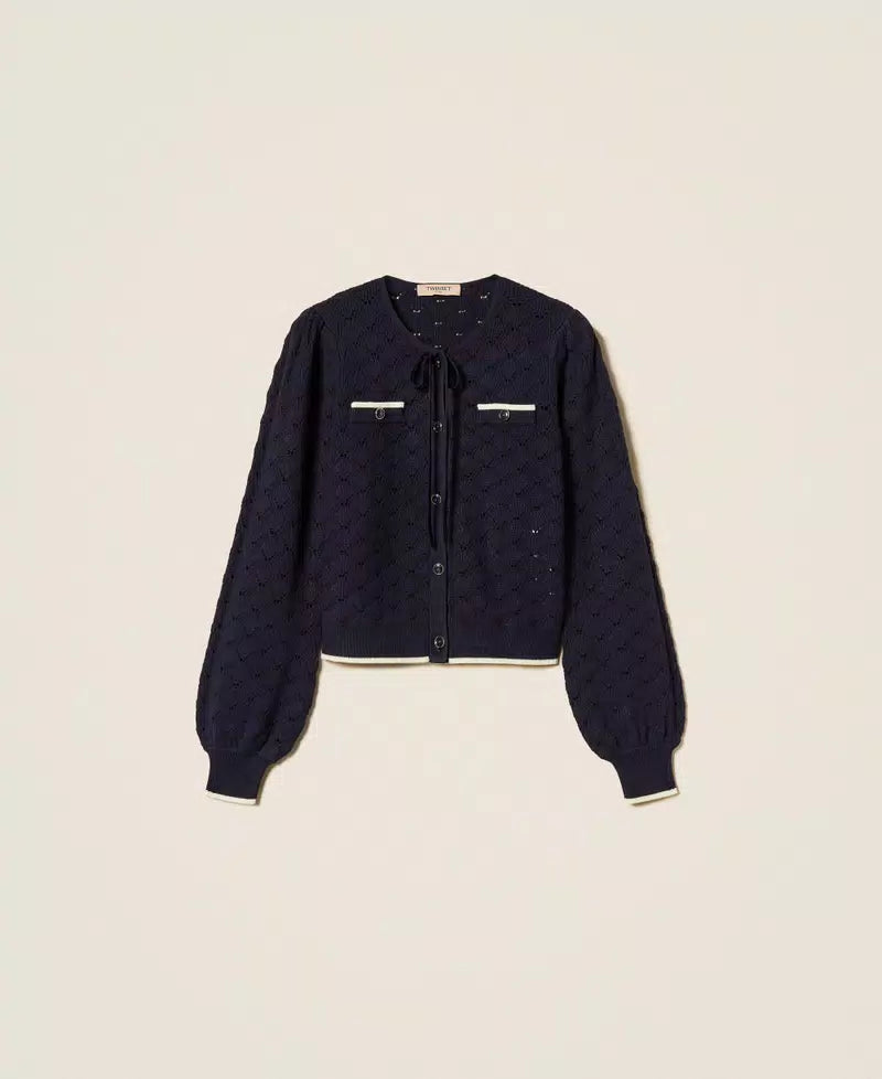 Cardigan en tricot ajouré